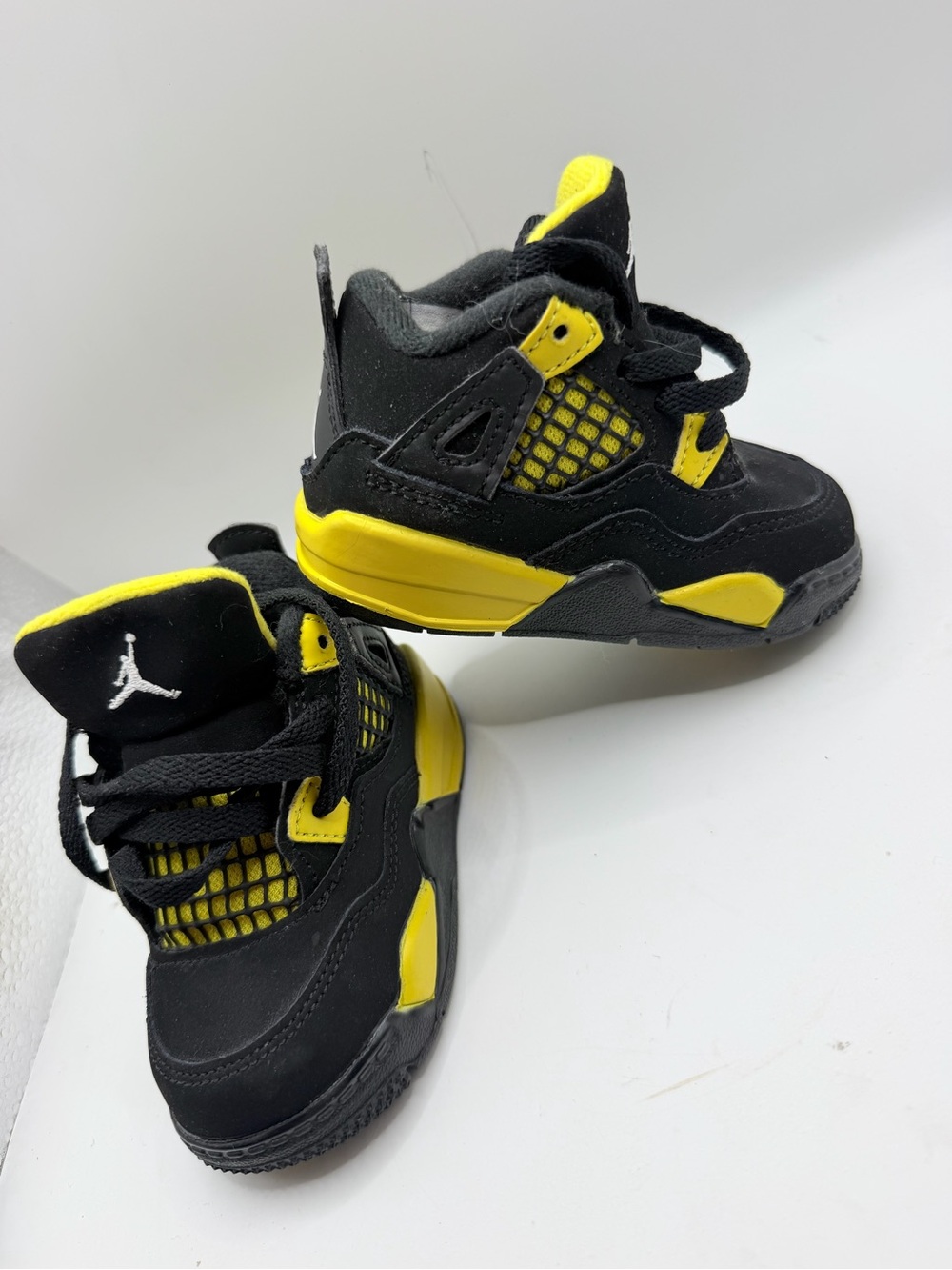 Jordan Kids' Black and Yellow Retro Basketball Sneakers
